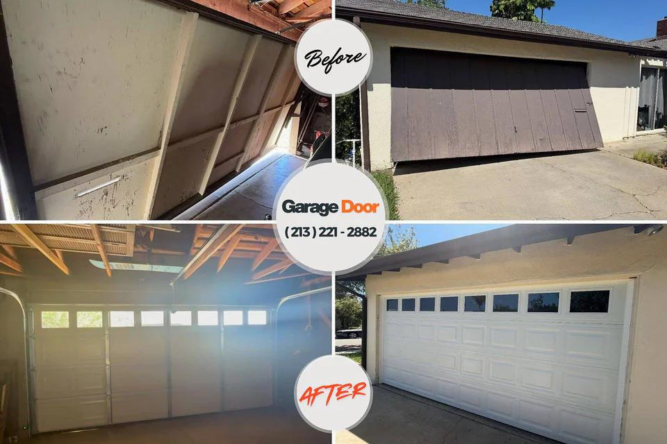 Before and after: garage door repair Palm Harbor, FL